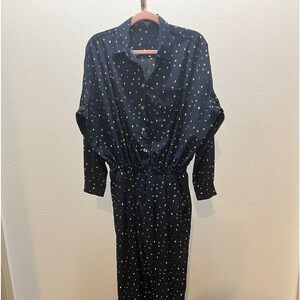 FRNCH Navy Long Sleeve Jumpsuit Size XS